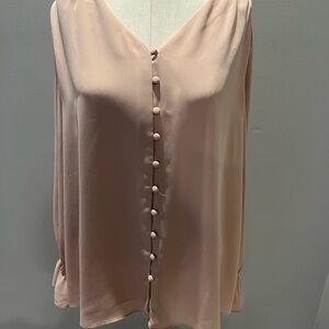 Chic Blush Button-Down Blouse